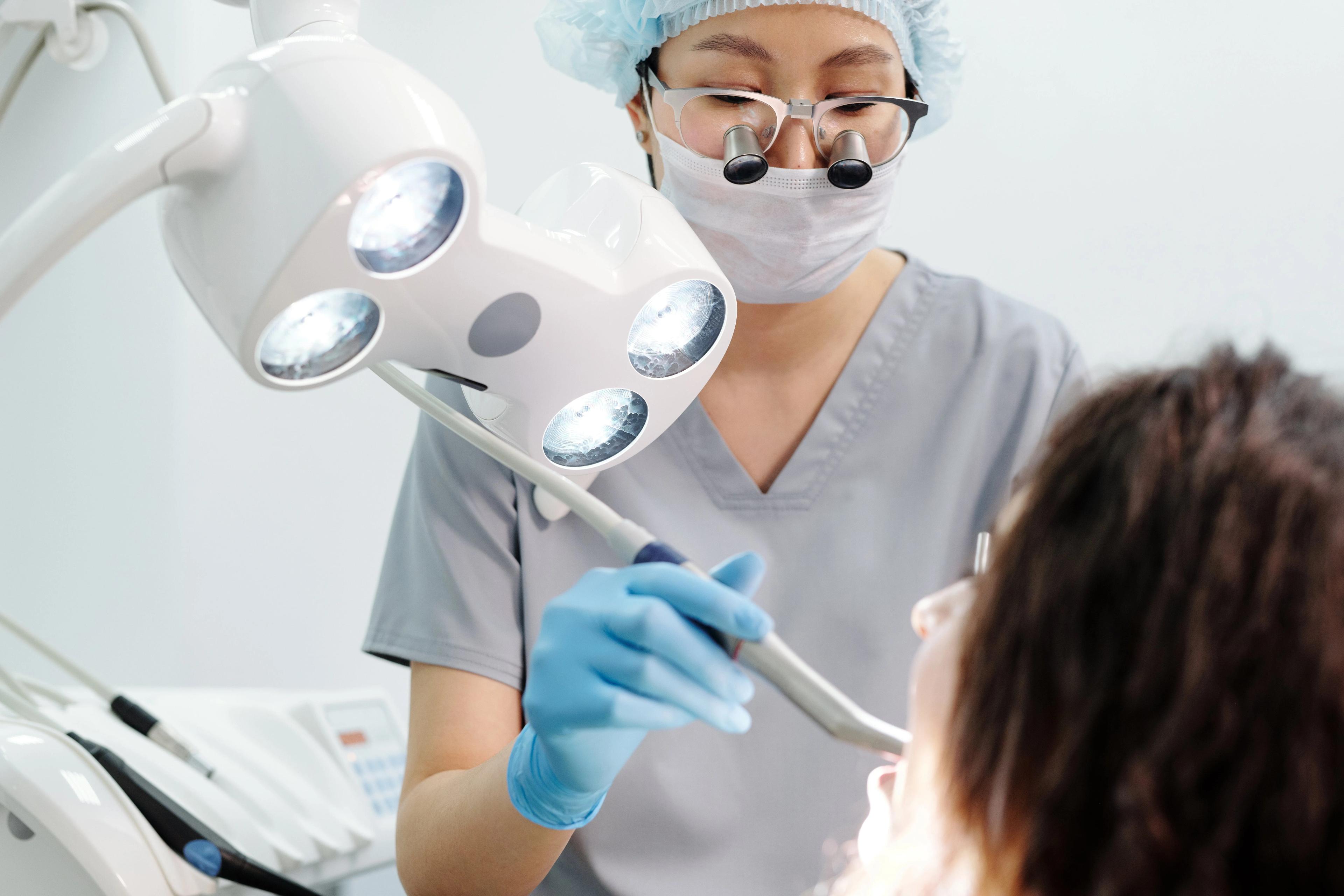 Picture of a dentist working